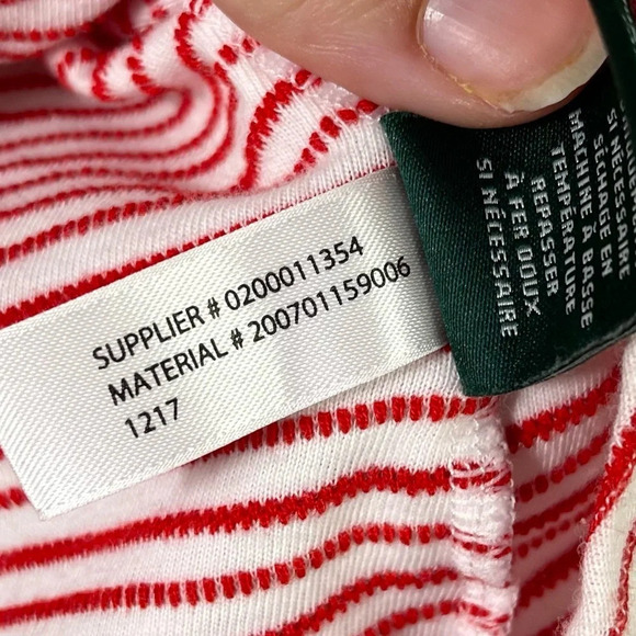 Lauren Ralph Lauren | Red White Striped Top Large - Picture 6 of 7